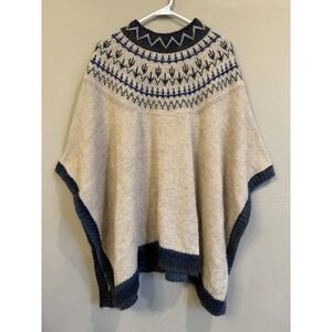 Barbour‎ Fair Isle Wool Blend Women's Poncho One Size
